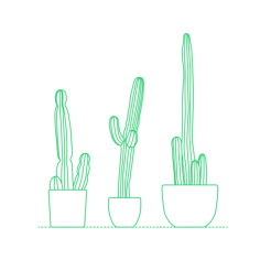 Plants Indoor Potted Cacti Stencil Svg Design File, Free Vectors File